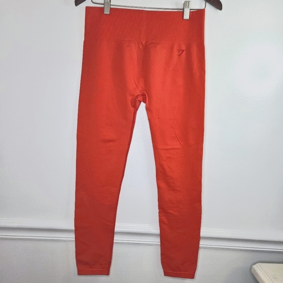 GYMSHARK Red/Coral Seamless Leggings - Picture 2 of 7